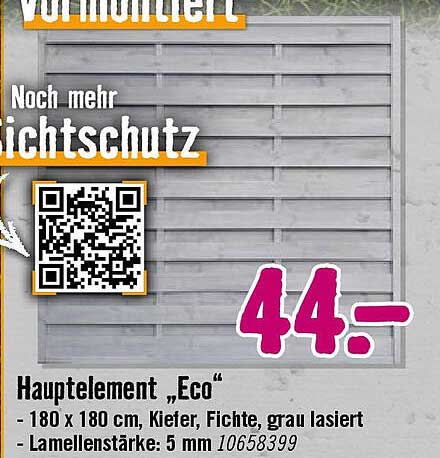 Hauptelement „Eco“ für Ihren Sichtschutz - 180 x 180 cm