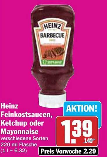 Heinz Feinkostsaucen, Ketchup oder Mayonnaise 220 ml Flasche