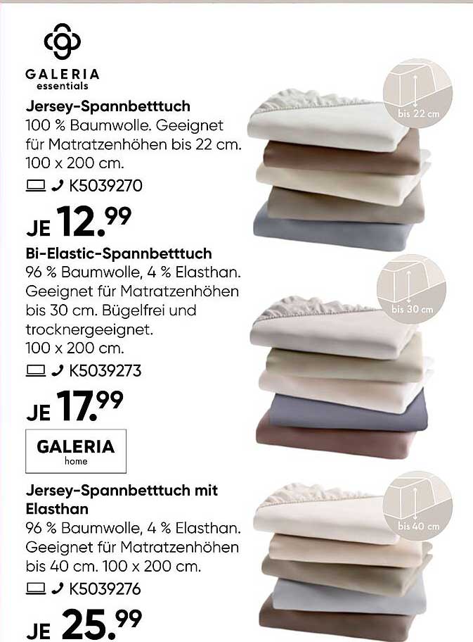 Jersey-Spannbettuch 100 % Baumwolle, geeignet für Matratzenhöhen bis 22 cm