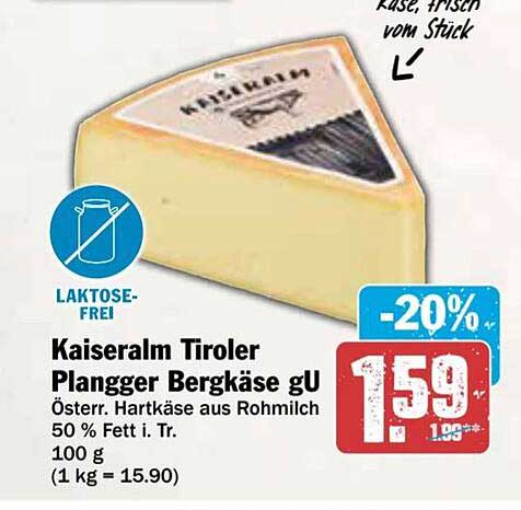 Kaiseralm Tiroler Plangger Bergkäse g.U.