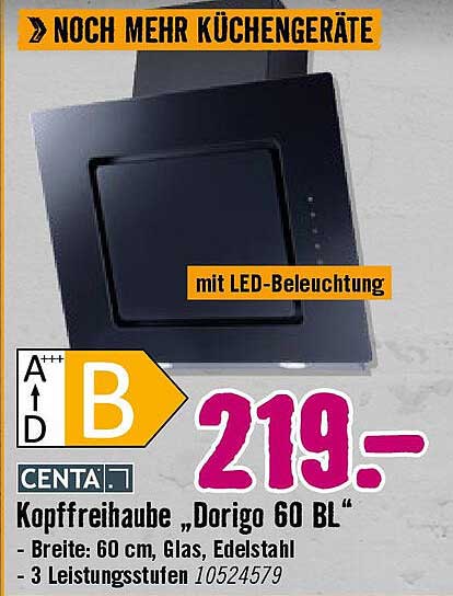 Kopffreihaube „Dorigo 60 BL“ mit LED-Beleuchtung
