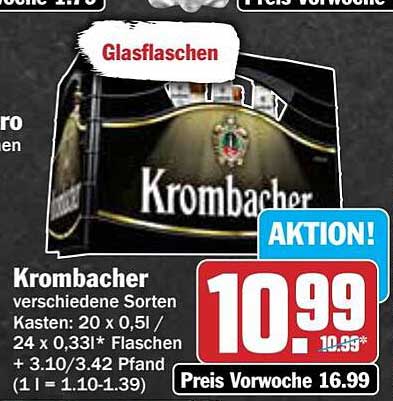 Krombacher Kasten 0,5l und 0,33l - Ein Genuss für echte Bierliebhaber!