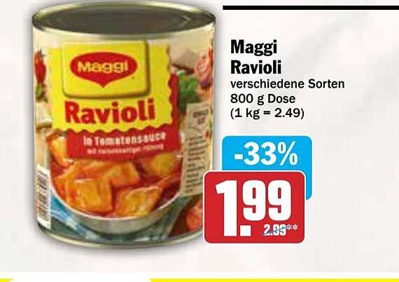 Maggi Ravioli verschiedene Sorten 800 g Dose