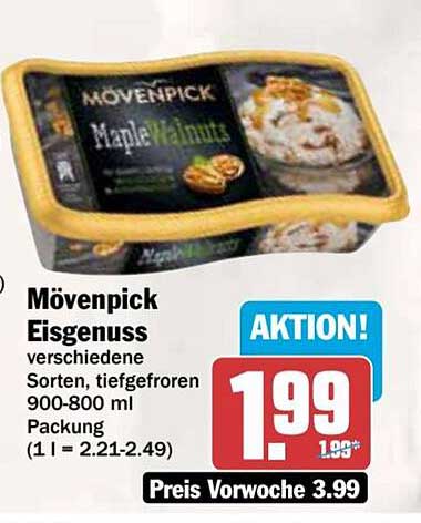 Mövenpick Eisgenuss verschiedene Sorten, tiefgefroren 900-800 ml