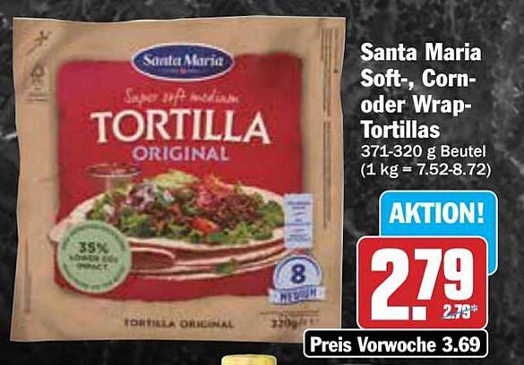 Santa Maria Soft-, Corn- oder Wrap-Tortillas