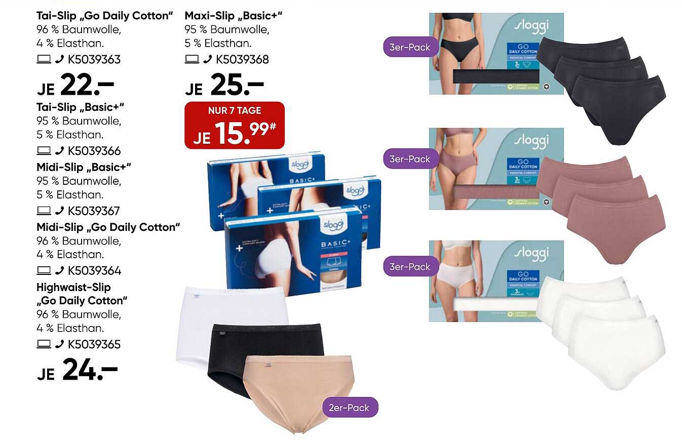 Sloggi Unterwäsche Angebote – Hochwertige Slips im 2er und 3er Pack