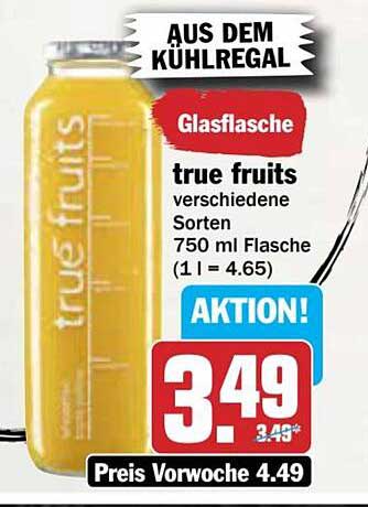 true fruits verschiedene Sorten 750 ml Glasflasche