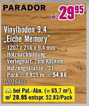Vinylboden 9.4 "Eiche Memory"