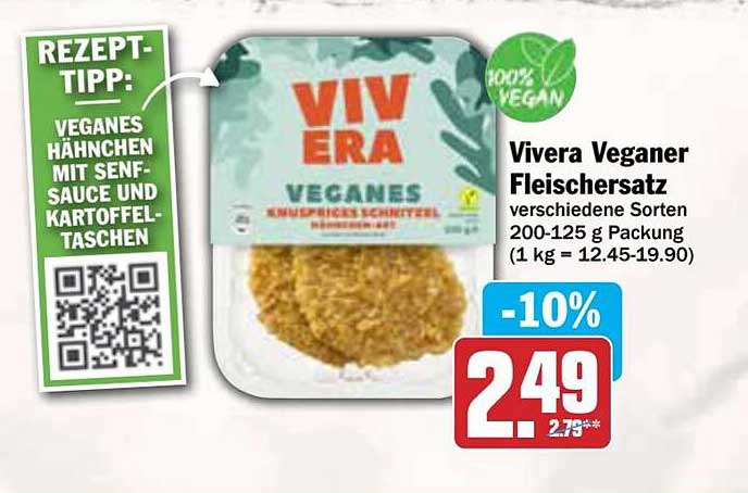 Vivera Veganer Fleischersatz verschiedene Sorten 200-125 g