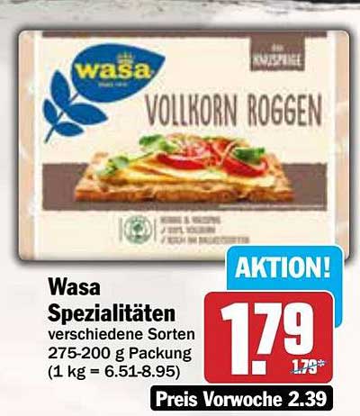 Wasa Spezialitäten Vollkorn Roggen
