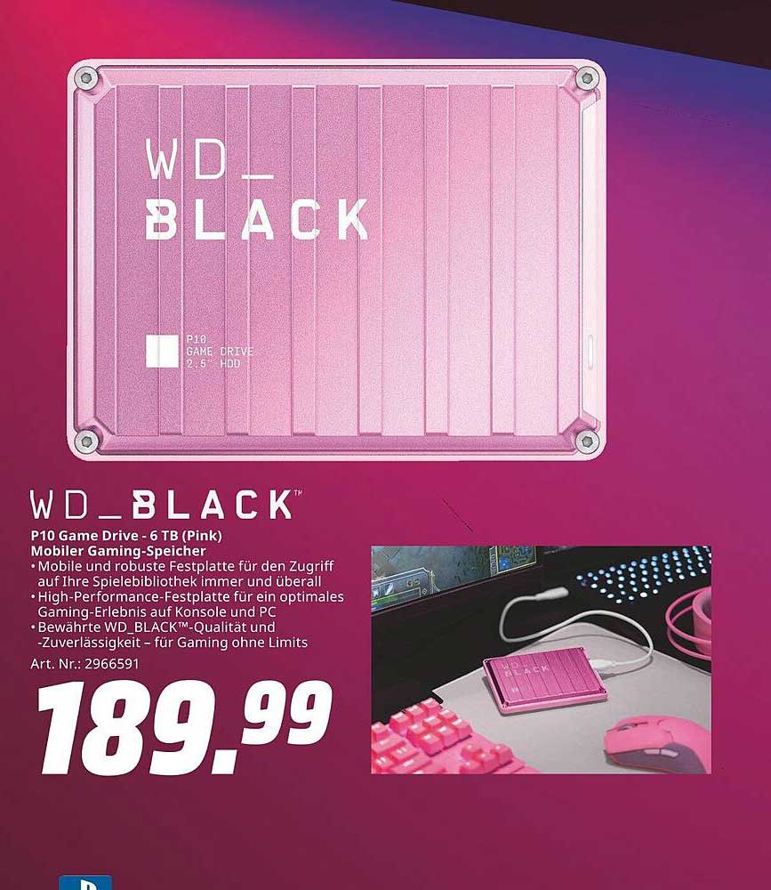 WD_BLACK P10 Game Drive – 6 TB (Pink)