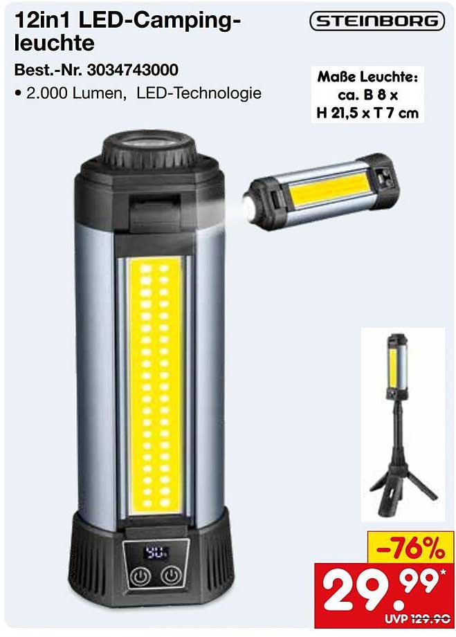 12in1 LED-Camping-leuchte