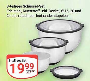 3-teiliges Schüssel-Set