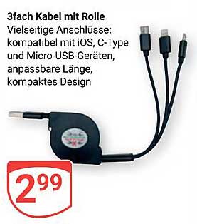 3fach Kabel mit Rolle