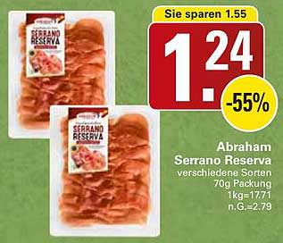 Abraham Serrano Reserva verschiedene Sorten 70g Packung 1kg=17.71 n.G.=2.79