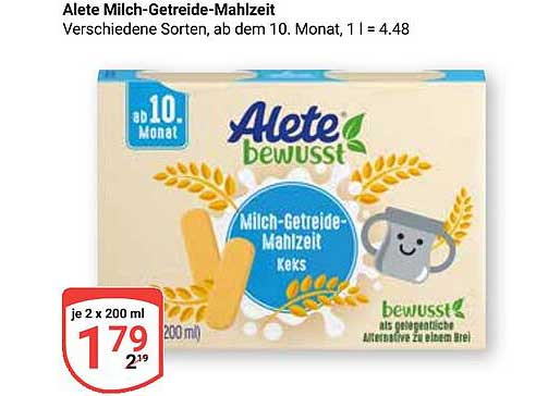 Alete Milch-Getreide-Mahlzeit