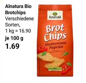 Alnatura Bio Brotchips Verschiedene Sorten, 1 kg = 16,90 je 100 g