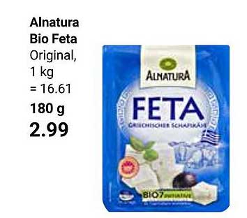 Alnatura Bio Feta Original, 1 kg = 16.61 180 g