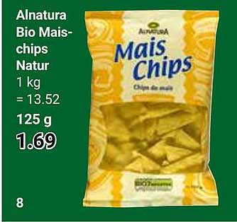 Alnatura Bio Mais-chips Natur 1 kg = 13.52 125 g