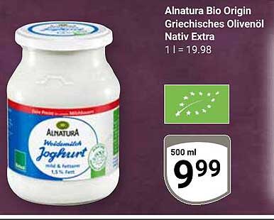 Alnatura Bio Origin Griechisches Olivenöl Nativ Extra