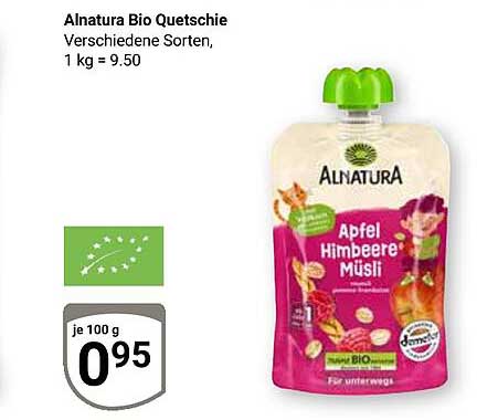 Alnatura Bio Quetschie Verschiedene Sorten, 1 kg = 9.50