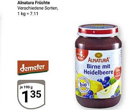 Alnatura Früchte Verschiedene Sorten, 1 kg = 7.11