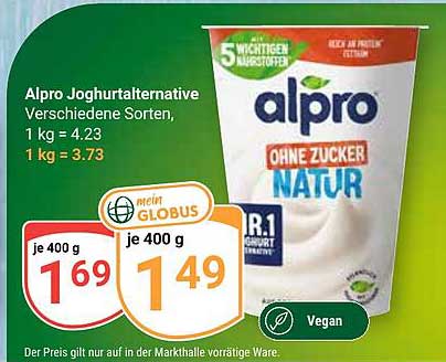 Alpro Joghurtalternative Verschiedene Sorten, 1 kg = 4.23