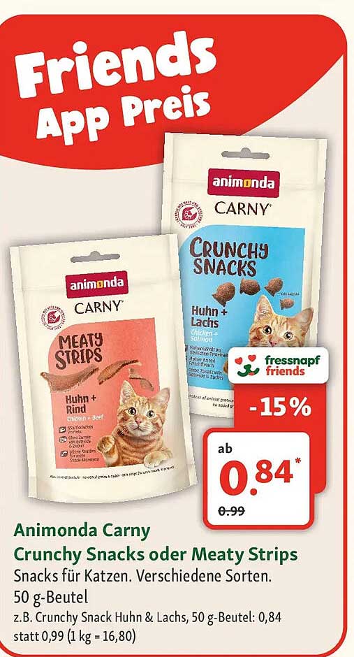 Animonda Carny Crunchy Snacks oder Meaty Strips