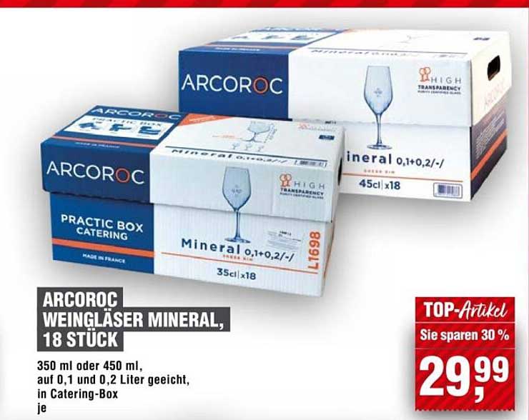 ARCOROC WEINGLÄSER MINERAL, 18 STÜCK