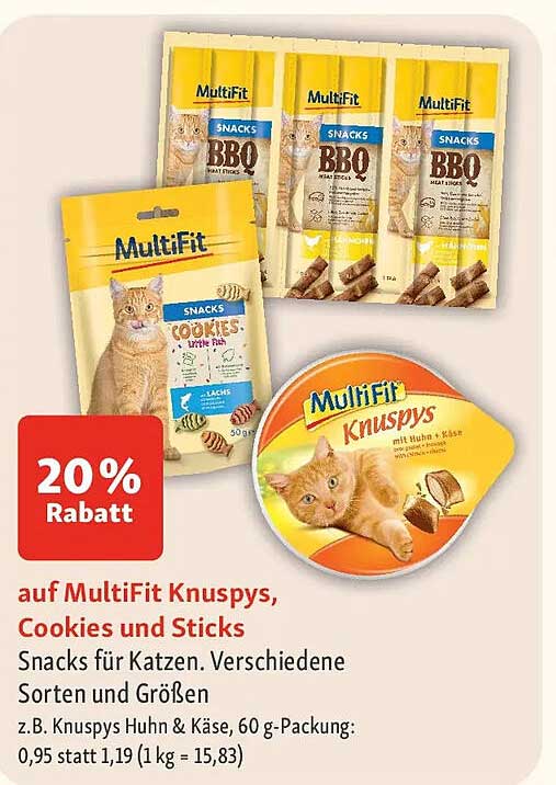 auf MultiFit Knuspys, Cookies und Sticks