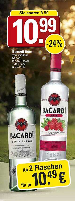 Bacardi Rum verschiedene Sorten