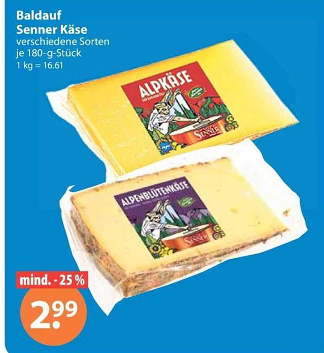 Baldauf Senner Käse verschiedene Sorten je 180-g-Stück