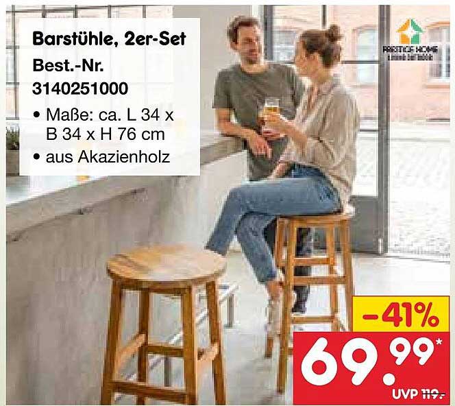 Barstühle, 2er-Set