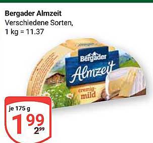 Bergader Almzeit Verschiedene Sorten, 1 kg = 11.37