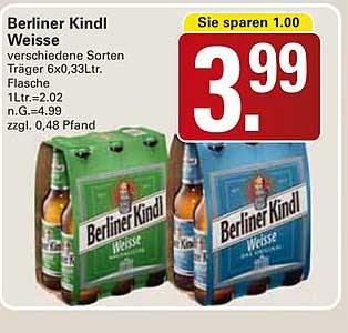 Berliner Kindl Weiße verschiedene Sorten