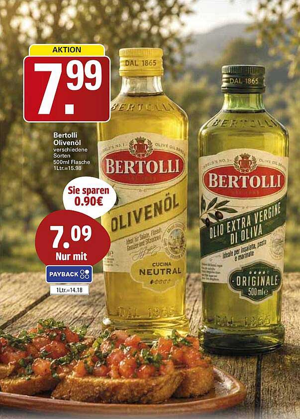 Bertolli Olivenöl verschiedene Sorten 500ml Flasche