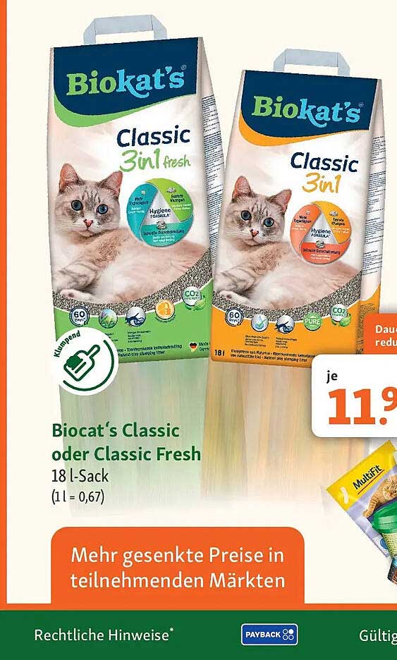 Biocat´s Classic oder Classic Fresh 18 l-Sack