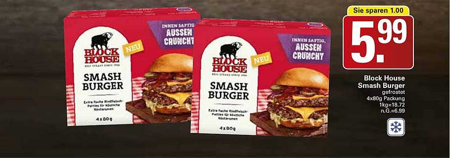 Block House Smash Burger gefrostet
