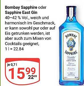 Bombay Sapphire oder Sapphire East Gin