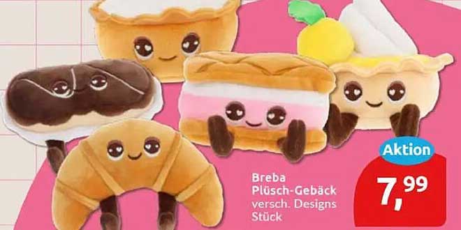 Breba Plüsch-Gebäck versch. Designs Stück