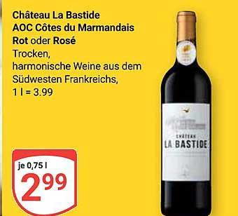 Château La Bastide AOC Côtes du Marmandais Rot oder Rosé