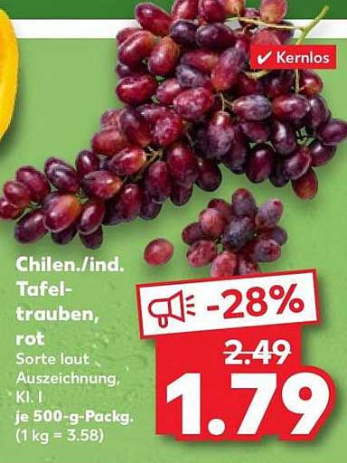 Chilen./ind. Tafeltrauben, rot