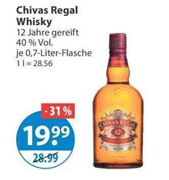 Chivas Regal Whisky 12 Jahre gereift 40 % Vol. je 0,7-Liter-Flasche 1 l = 28.56