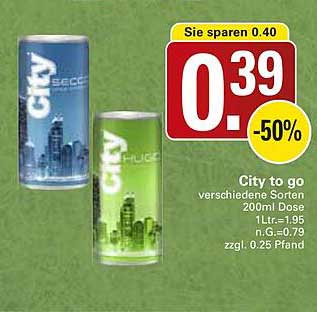 City to go verschiedene Sorten 200ml Dose