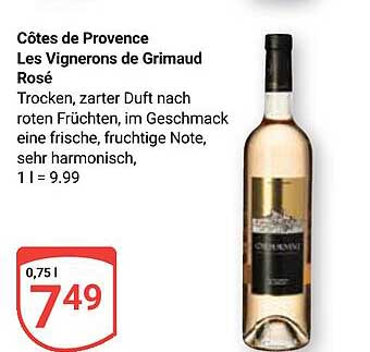 Côtes de Provence Les Vignerons de Grimaud Rosé