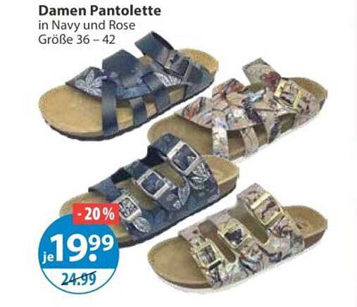 Damen Pantolettе in Navy und Rose Größe 36 – 42