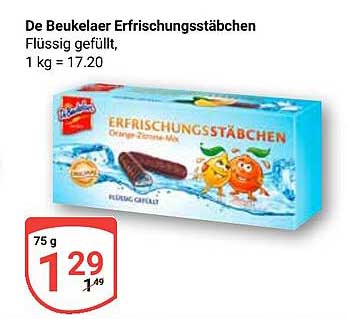De Beukelaer Erfrischungsstäbchen Flüssig gefüllt, 1 kg = 17.20