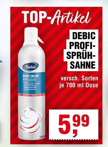 DEBIC PROFI-SPRÜH-SAHNE versch. Sorten je 700 ml Dose
