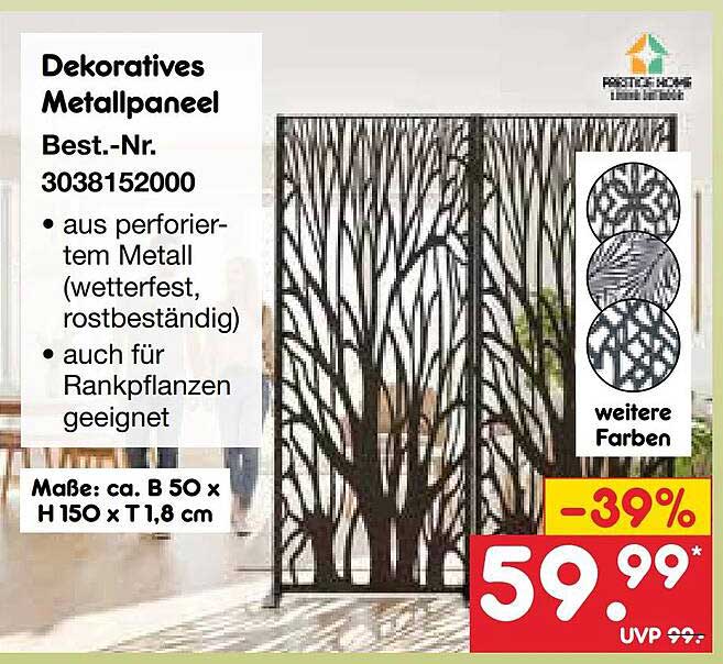 Dekoratives Metallpaneel