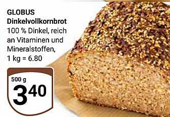Dinkelvollkornbrot 100 % Dinkel reich an Vitaminen und Mineralstoffen, 1 kg = 6.80